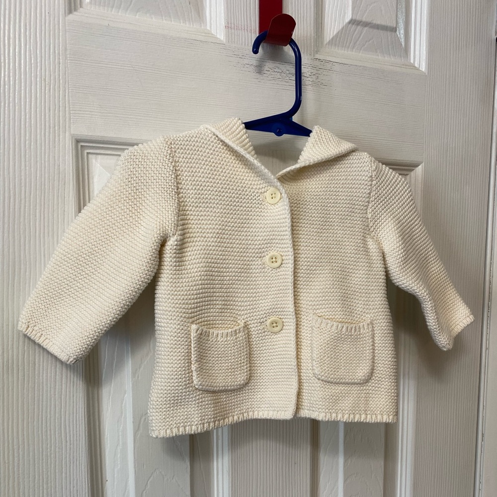 Baby Gap Knit Button Up Sweater with Unicorn Hood, 3-6M